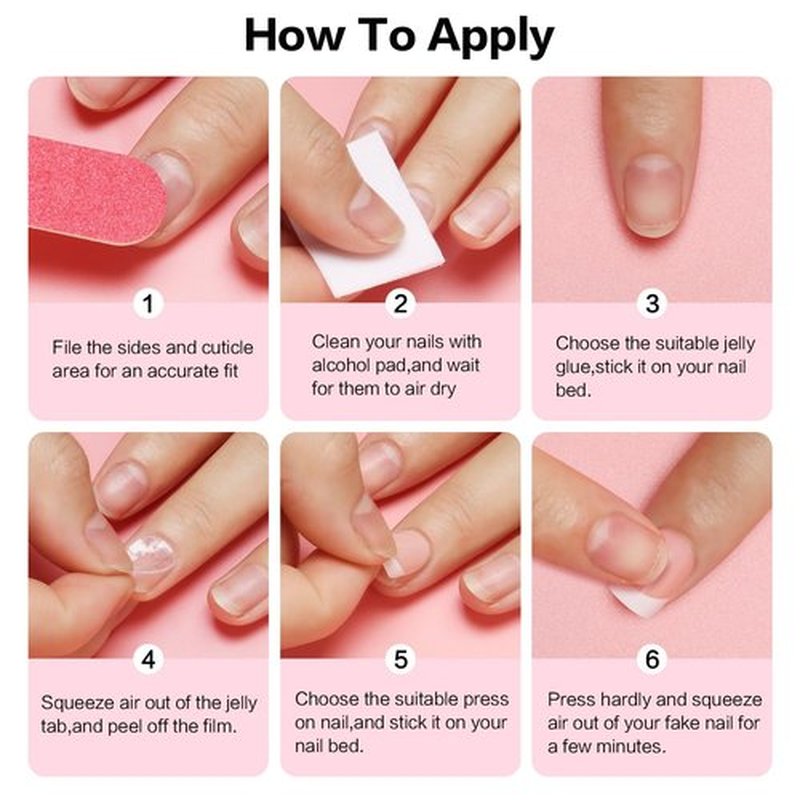 Curvlife 20 Sheets High Polymer Jelly Glue for Fake Nails, 12 Sizes Waterproof Breathable Double-Sided Nail Adhesives, 0.3mm Thick Press On Nails Glue Stickers for Daily Use