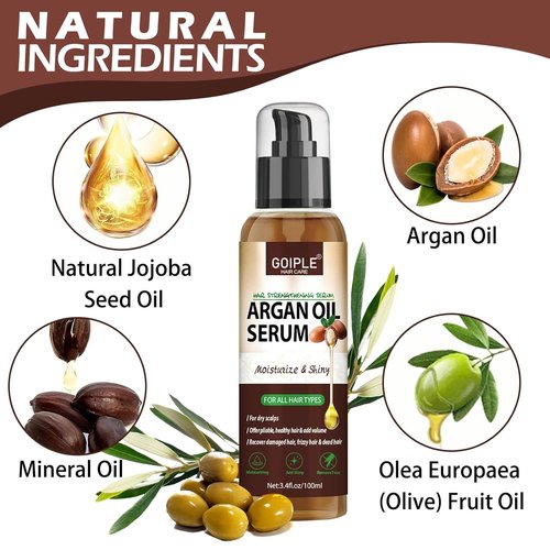 Argan Oil Hair Serum by Regine Switzerland - Moisturizing & Anti-Frizz Treatment for Dry, Damaged Hair | Heat Protectant & Nourishing Shine