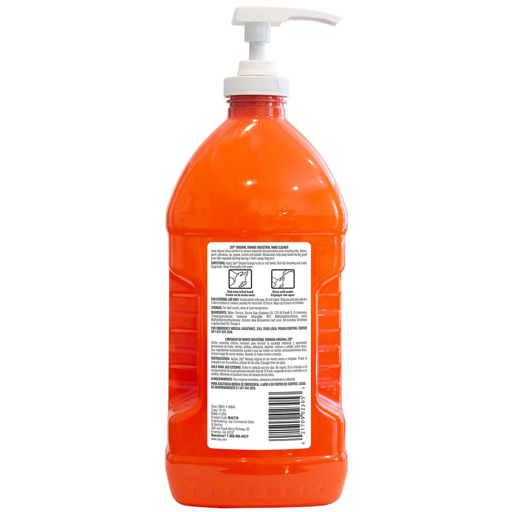 Zep Original Orange Industrial Hand Cleaner 48 Oz (Case of 6) - R45710- Contains Natural Citrus Solvents and Pumice To Remove Industrial Grease And Grime