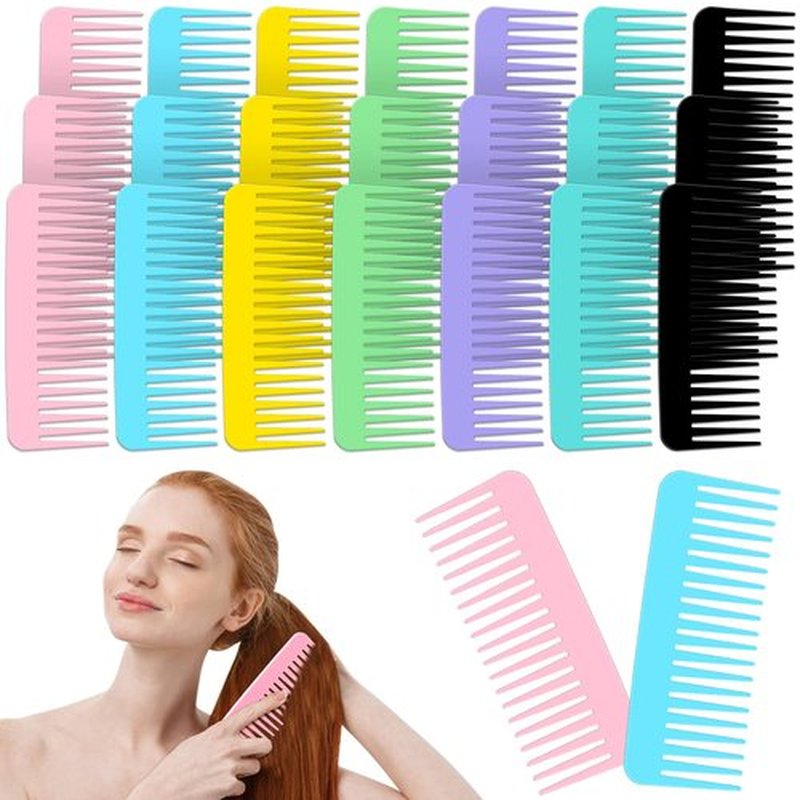 Meanplan 42 Pcs Wide Tooth Large Hair Detangling Comb for Curly Long Hair Dry Wet No Handle Detangler Styling Shampoo Comb for Women Men Christmas Charity Operation Gifts