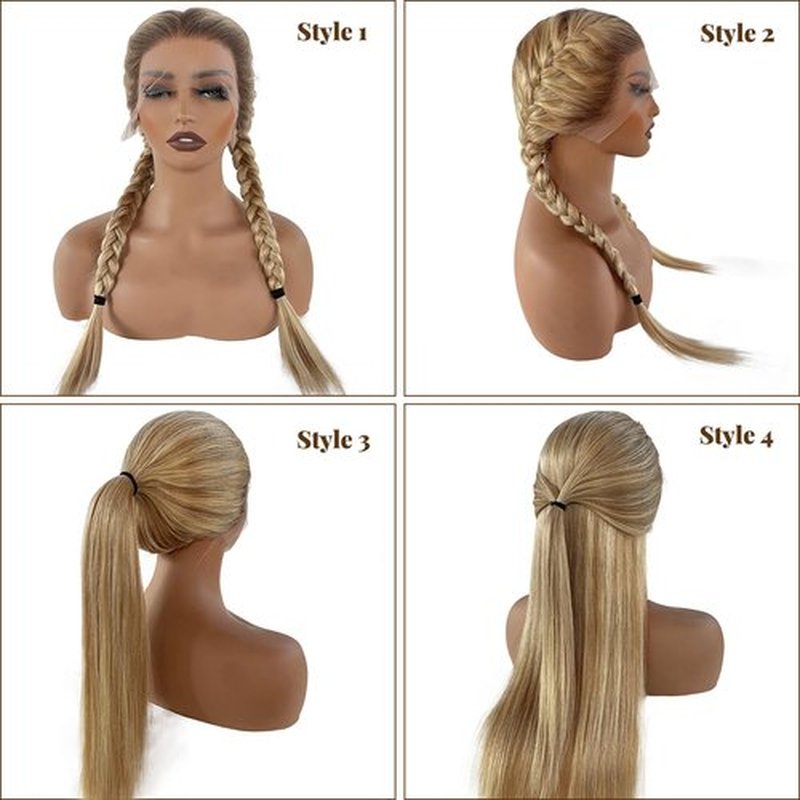 Belaved 4T16P22 Ombre Highlight Wigs Human Hair 13x6 StraightLace Front Wig Human Hair with Brown Roots Brazilian Remy HD Lace Frontal for White Women 180% Density Pre Plucked