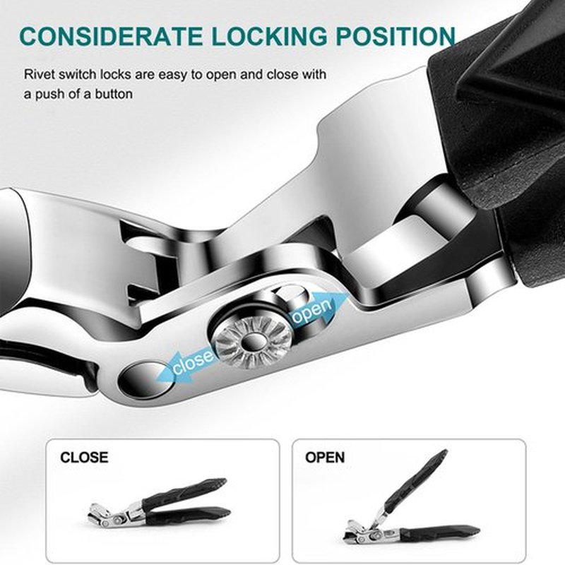 Clipmaster Pro Toenail Clippers, Clipmaster Pro Nail Clippers with Catcher, Wide Jaw Opening Nail Clippers for Seniors Thick Nails Toenail (2pcs)