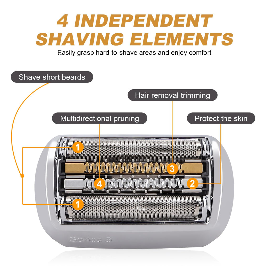 Series 9 92S Electric Shaver Replacement Head Compatible with B*raun S9 Foil & Cutter Razor Heads - Applicable for B*raun S9 9290cc 9291cc 9370cc 9293s 9385cc 9390cc 9330s 9296cc（1pack）