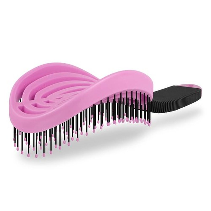 NuWay DoubleC Detangling Hair Brush - Patented Scalp Care Brush for Gentle Detangling & Volume Styling (Rose Pink)