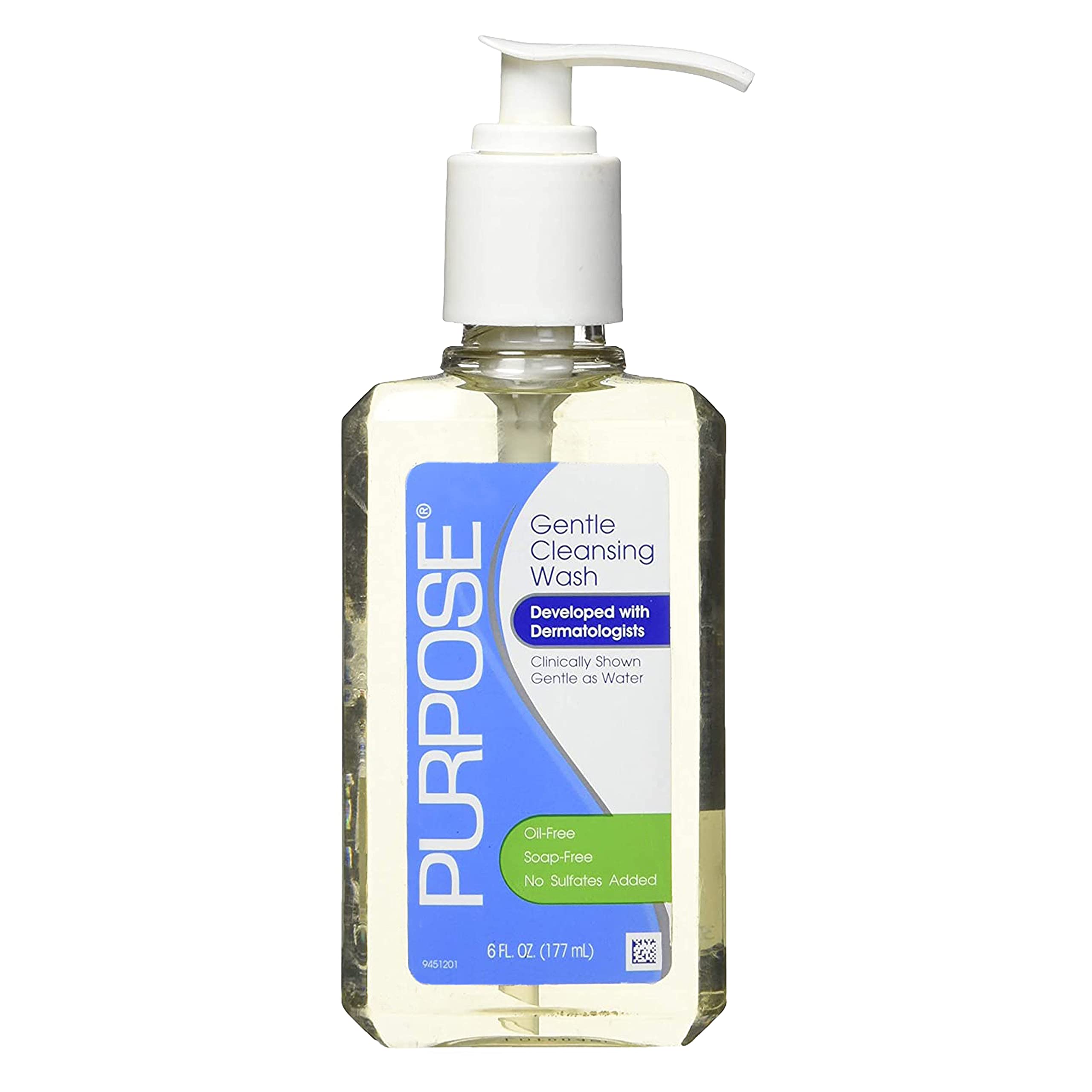 Purpose Gentle Cleansing Wash – Soap-Free Daily Facial Cleanser, Oil-Free And Alcohol-Free Face Wash For Sensitive Skin - Pump Bottle, 6 Fluid Oz. Pack of 5
