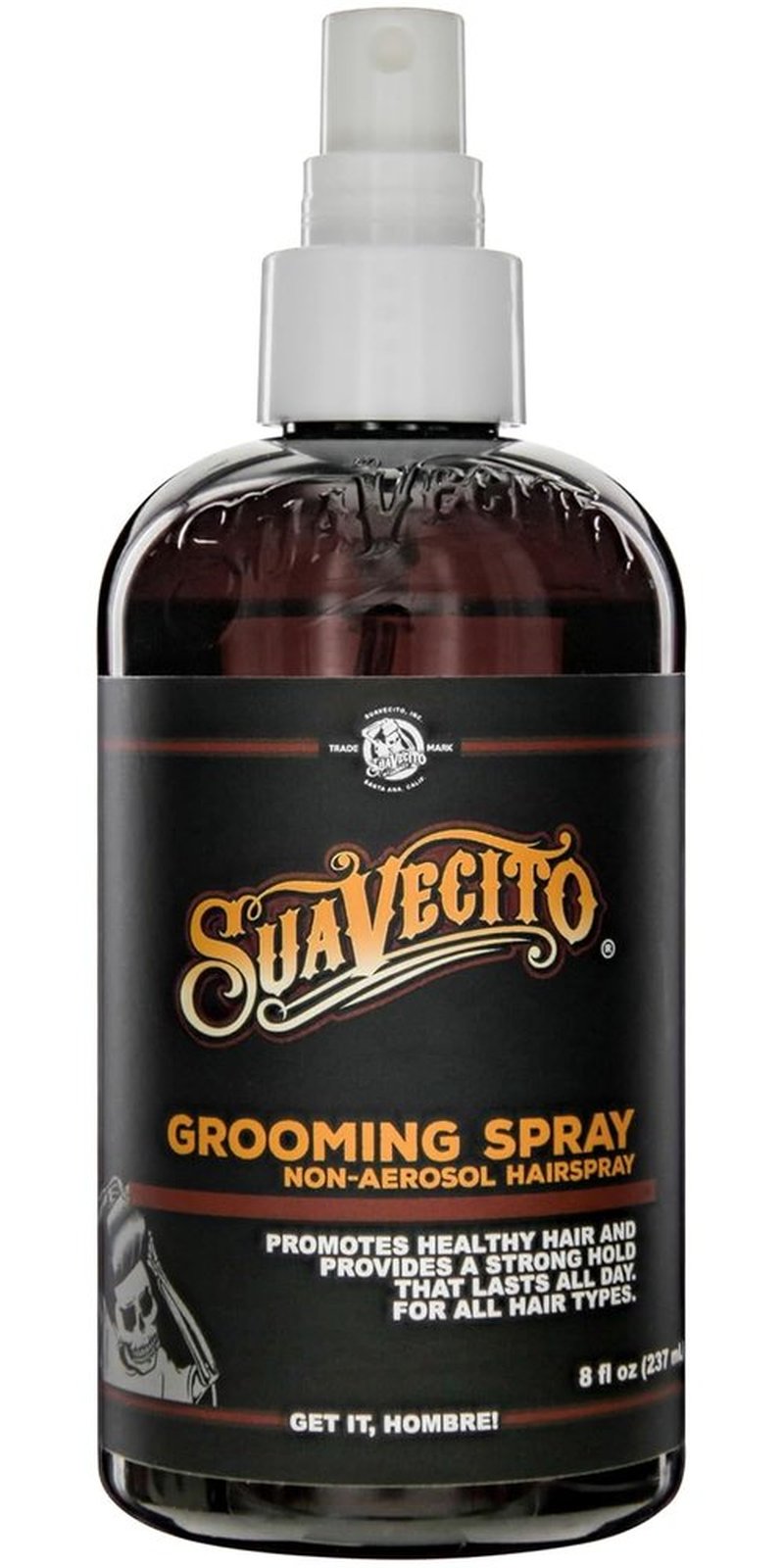 Suavecito Grooming Non-Aerosol Hairspray for Men - 8 oz | Classic Barber Scent, Strong Hold, Medium Shine