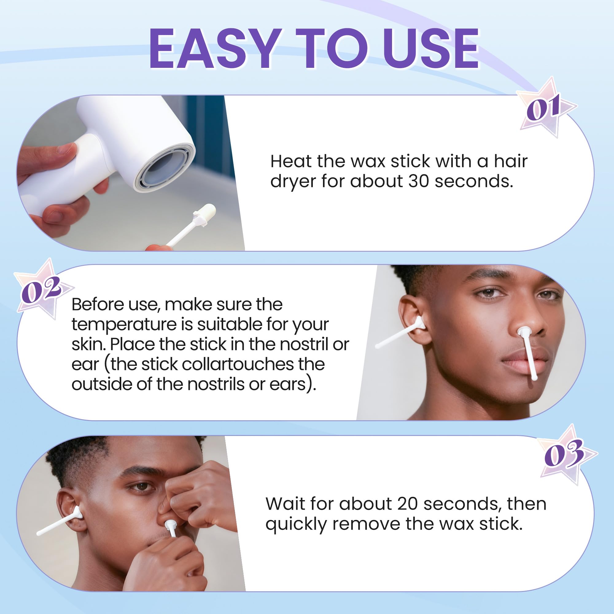 LAWINK Pre-Coated Nose Wax Sticks for Men & Women, 16 Pcs