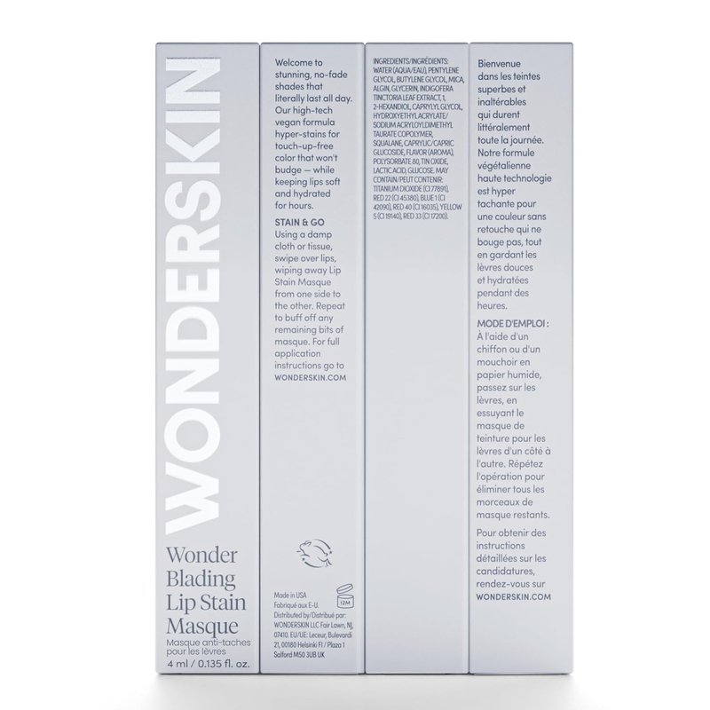 Wonderskin Wonder Blading Lip Stain Peel Off Masque - Long Lasting Waterproof Pink Tint | Matte Finish