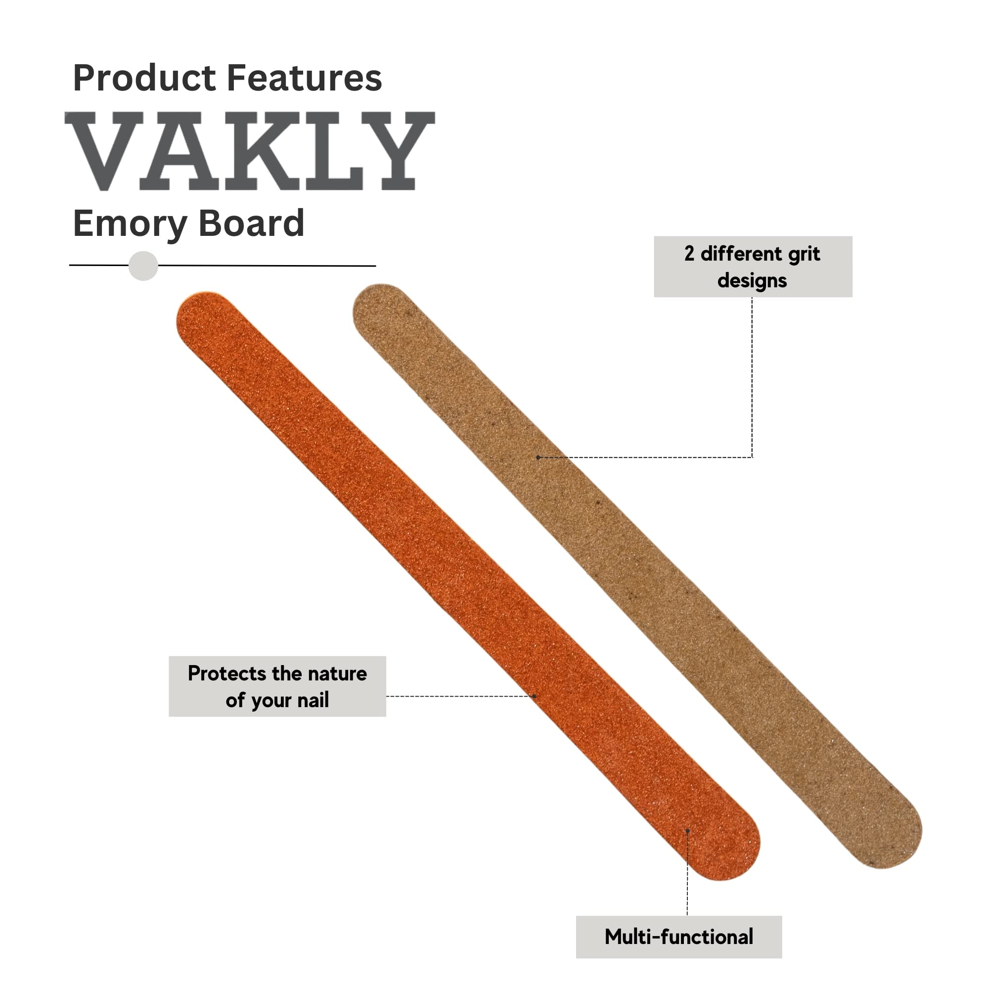 Vakly Professional Nail Files [144 Pack] Emery Boards - Dual Sided 180 Grit Nail Buffering File - Compact Reusable Double Sided Tool for Manicure & Pedicure Shaping & Smoothing Finger and Toenails
