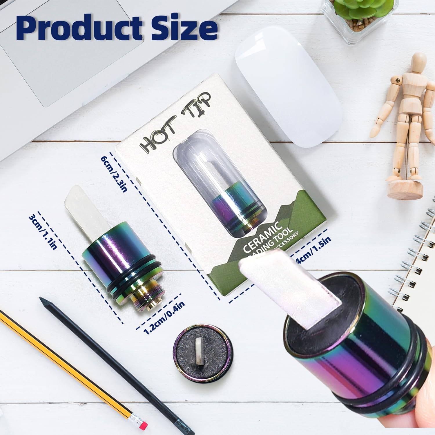 YMGN Ceramic heating head, multi-function heating tool 3 seconds fast heating, used for slicing candles, dipping oil, etc. (Mixed color) (1PCS)