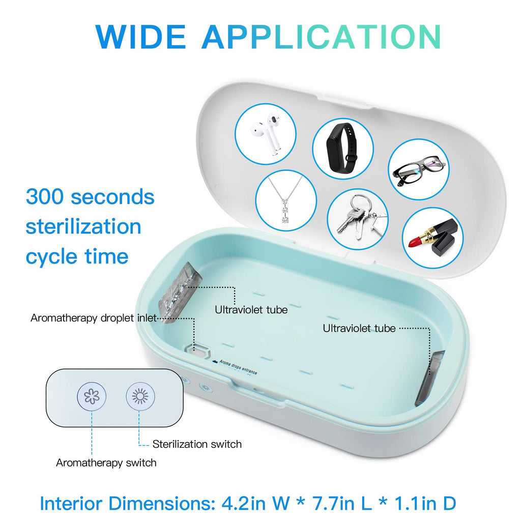 UV Light Box UVC for Phone Ultraviolet for Toothbrush Jewelry Glasses Nail Tools Keys Aroma Case