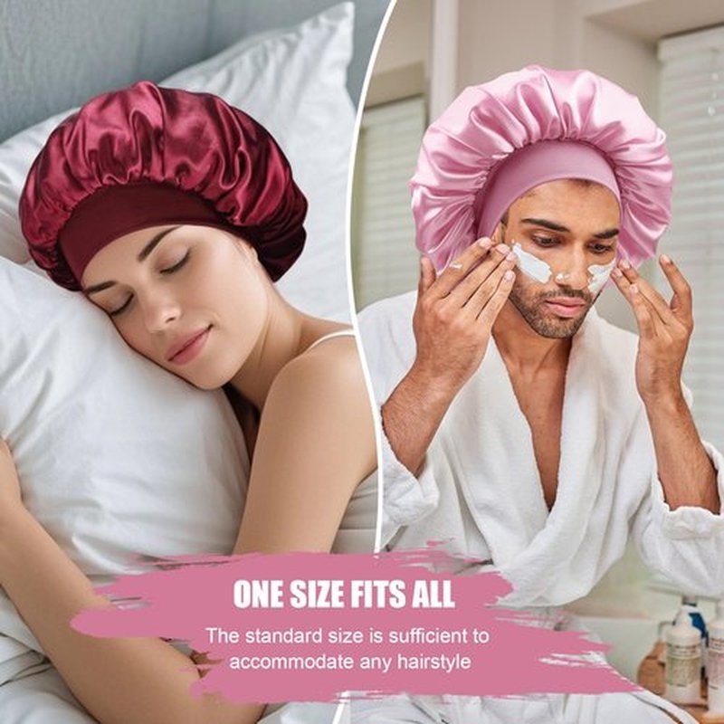Doitory Satin Silk Bonnet for Sleeping, Soft Satin Lined Hair Bonnet for Women, Double Layer Sleep Nightcap for Natural & Curly Hair