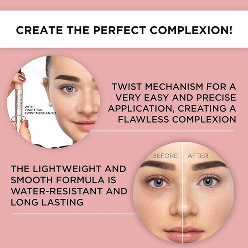 ARTDECO Perfect Teint Concealer - Neutral Light N°12 - Light-Reflecting & Water-Resistant - 0.07 Fl Oz