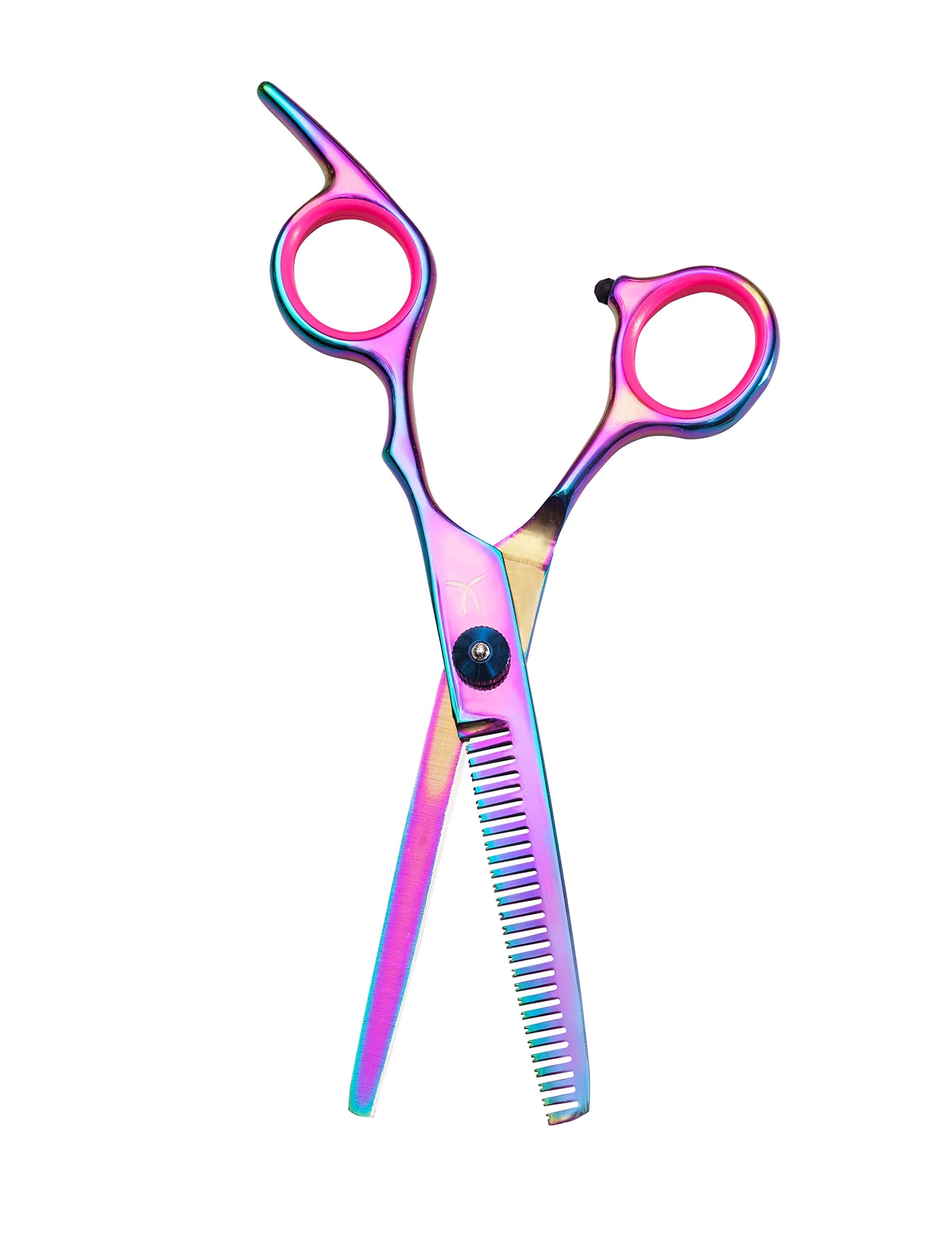 FARRAY Hair Cutting Scissors Thinning Shears，6.5 Inch Professional Stainless Steel Barber Hair Scissors，for Both Salon and Home Use (Aurora color)