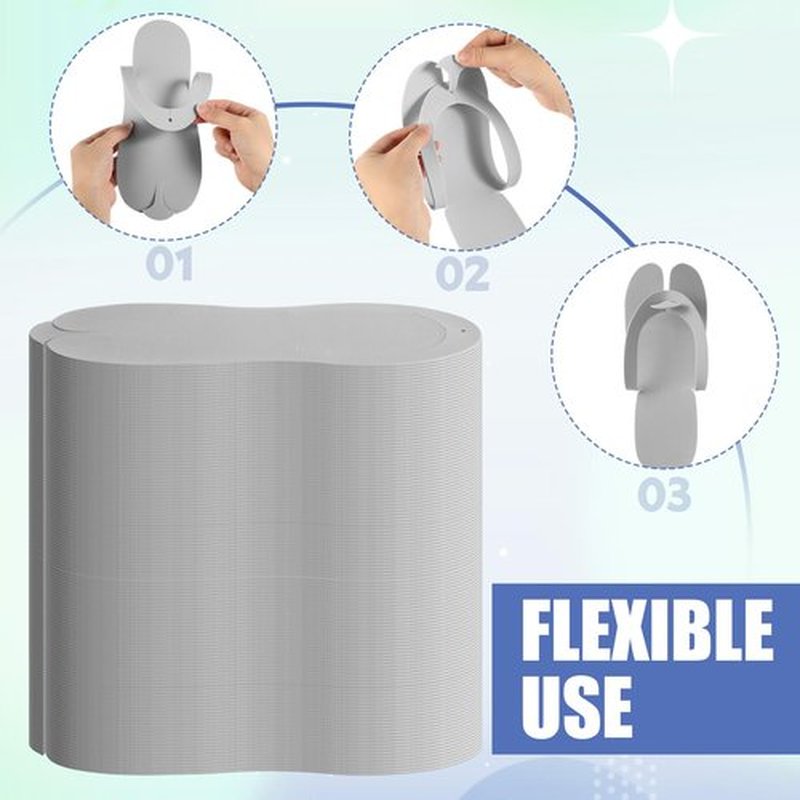 JaGely 100 Pairs Disposable Pedicure Slippers Bulk EVA Disposable Flip Flops Kit Pedicure Spa Sandals Guest Slippers Spa for Adult Foot Nail Salon Party Supplies Travel Hotels Home(Grey)