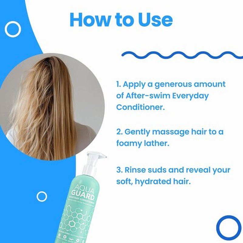 AQUA GUARD Everyday Conditioner - Softens Hair & Removes Chlorine Damage | Vegan, Paraben-Free, 9.5 oz