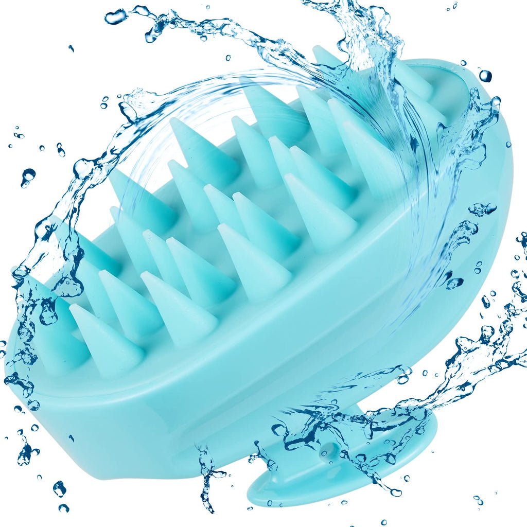 Sosoon Scalp Massager, Shampoo Brush Hair Scrub Brush for Wet and Dry Hair, Soft Silicone Bristles Head Massager Clean Hair, Reduce Dandruff, Massage Scalp, Promote Hair Growth, Blue