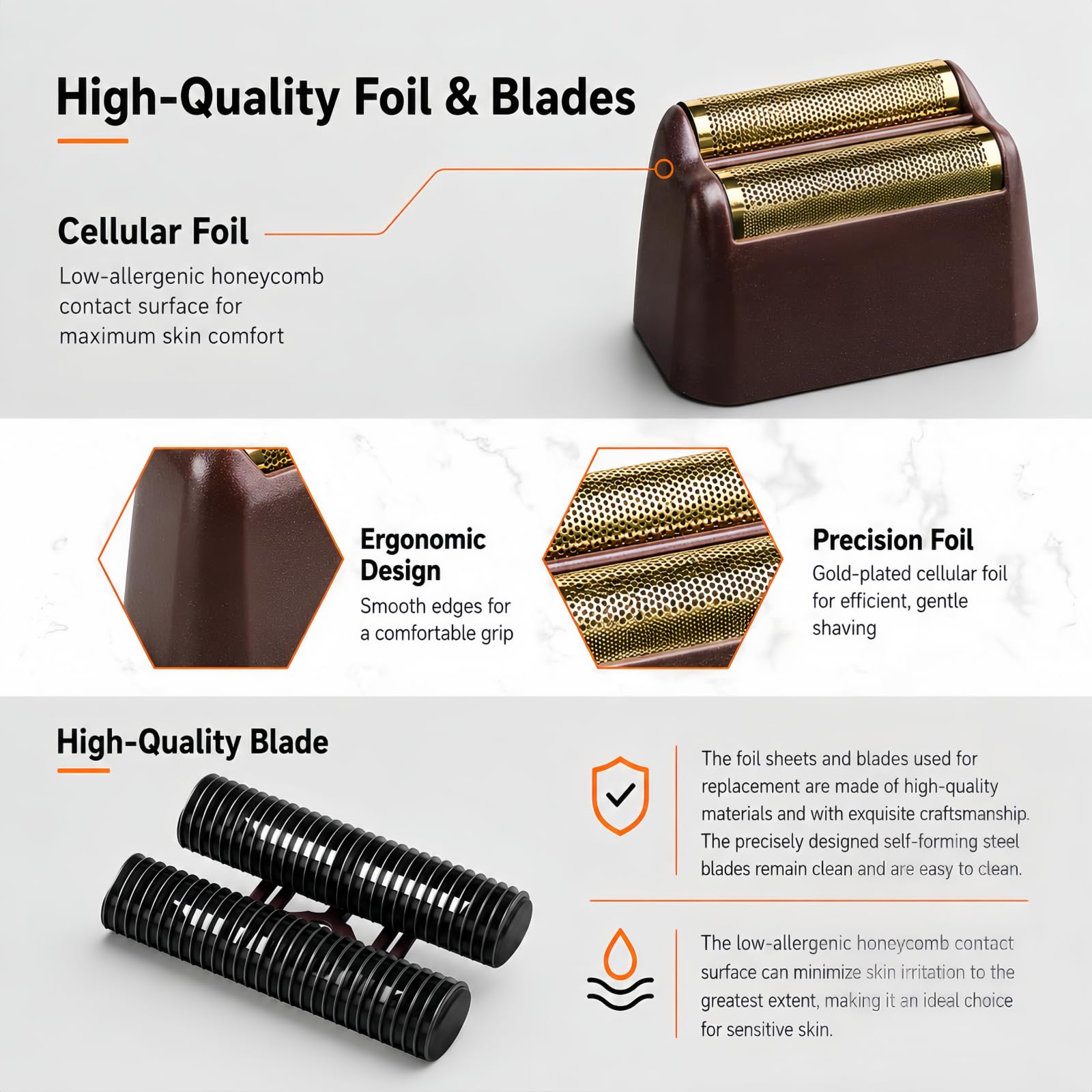 Shave Replacement Head, Compatible with Wahl 7031-100/7043-100 Foil&Cutter