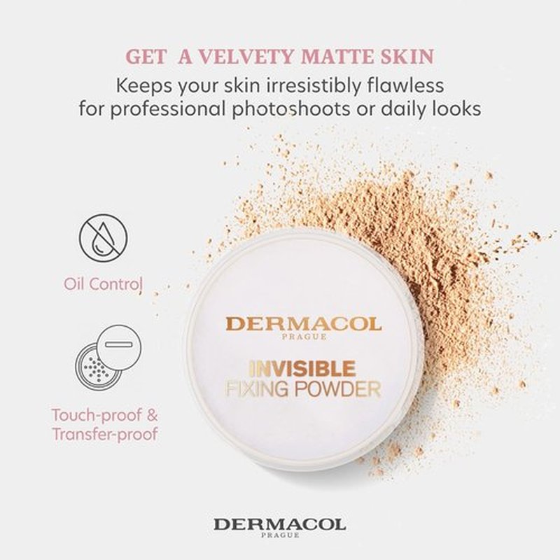 Dermacol Invisible Fixing Powder - Natural Finish for Long-Lasting Makeup | 10g