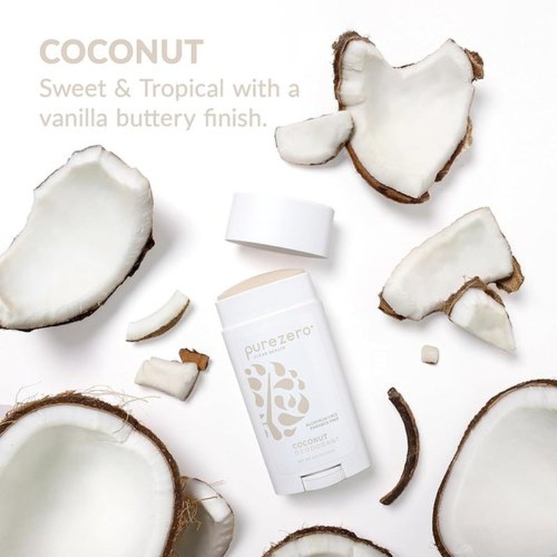 Purezero Deodorant - Coconut Scent | Aluminum & Paraben Free | 24-Hour Odor Protection with Shea Butter & Coconut Oil (1 Pack)