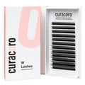 Curacoro W Eyelashes Extensions - 3D Handmade Volume Eyelashes, 0.07 D Curl 9mm - 15mm Length Mixed Tray, Full Fluffy Volume Look, Long Lasting & Easy Application
