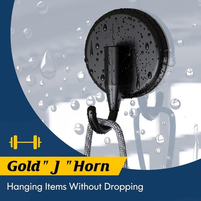 MOTAIPEAK Suction Cup Hooks - Versatile Shower Hooks for Glass, Tile, and Metal - Black (2 Pack)