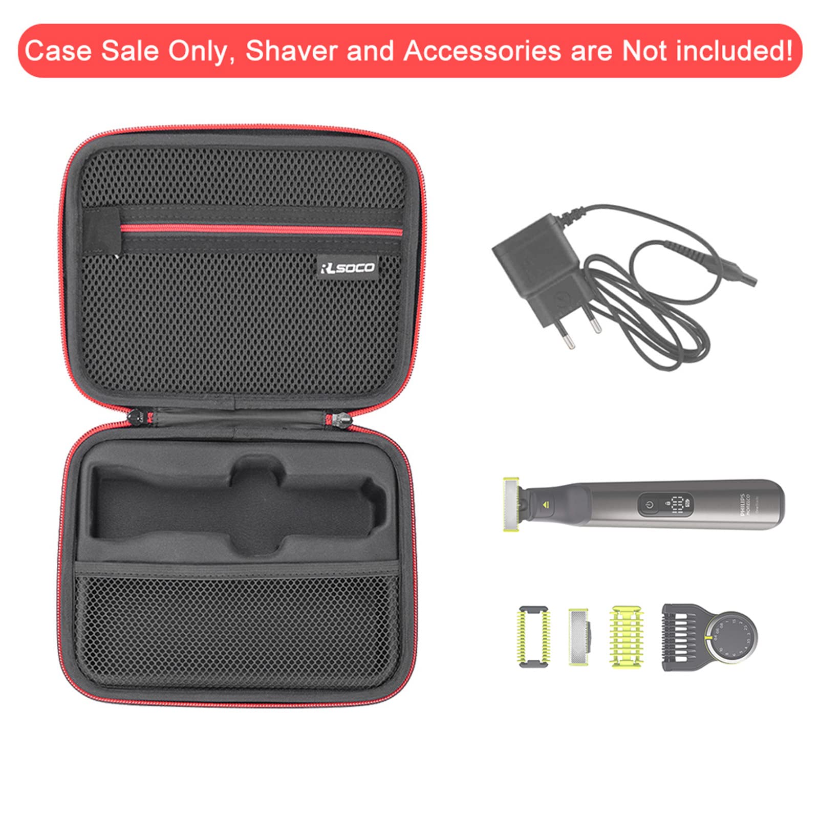 RLSOCO Carrying Case Compatible With Philips QP6530/70,QP6530/80,QP6531/70,QP6550/70,QP6520/70,QP6510/20 Hybrid Electric Trimmer (Case Only)