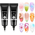 SUPWEE 3D Nail Art Gel, Korean 3d Tube Nail Gel Sculpting Gels for Nail Art Soft Tube DIY Carving Drawing Line Painting Gels Clear and Milky White