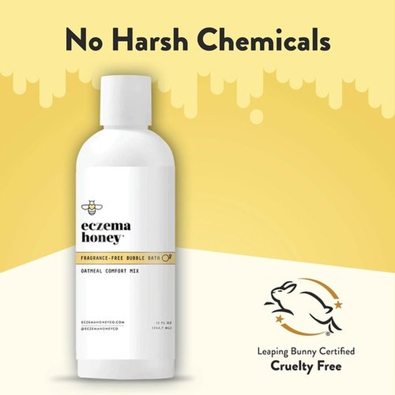 ECZEMA HONEY Oatmeal Comfort Bubble Bath - Fragrance-Free Moisturizing Body Wash & Soak for Sensitive Skin (12 Oz)