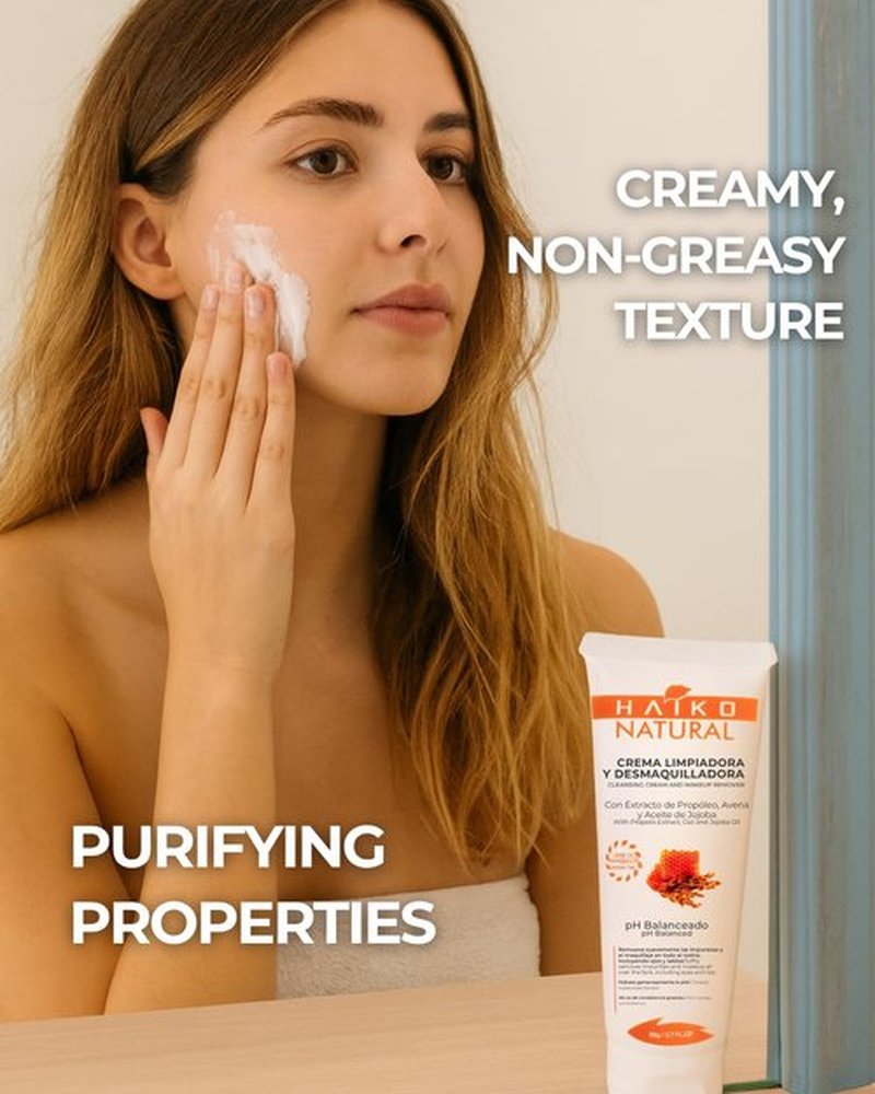 Regine Switzerland Hydrating Cleansing Cream - Non-Greasy Makeup Remover with Propolis, Oat & Jojoba Oil | 2.7 fl oz / 80g