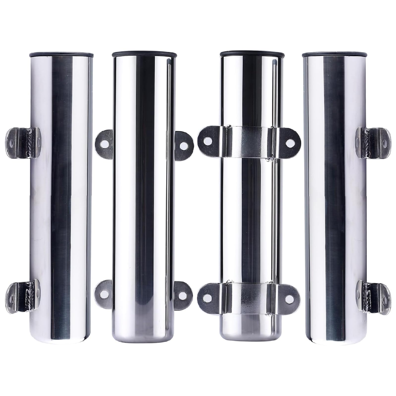 NovelBee 4pcs Fishing Rod Holders,Stainless Steel Boat Pole Holders with Weld Brackets,Side Mounted Transom Mounted Rod Holders for Kayak Marine