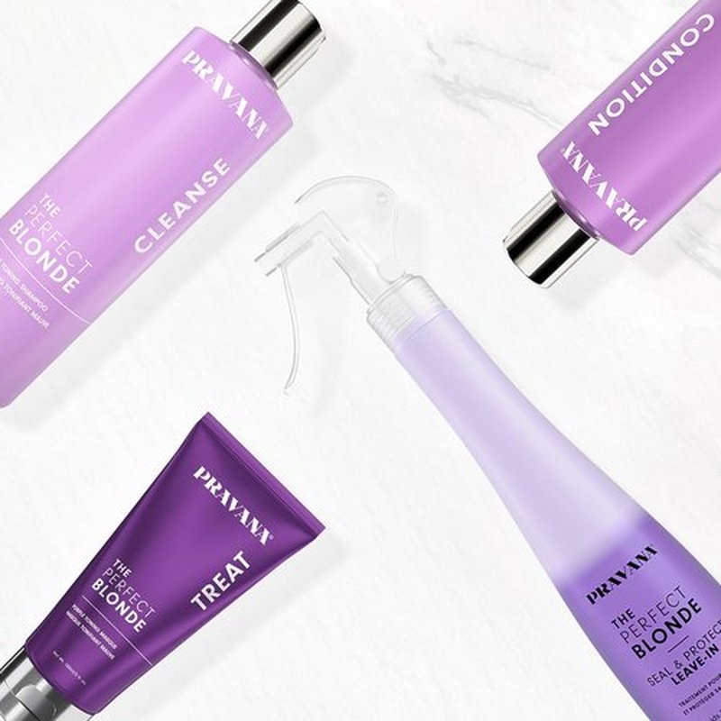 Pravana The Perfect Blonde Leave-In Conditioner Spray - Neutralizes Brassiness & Enhances Shine | Vegan Formula for Color Treated Hair