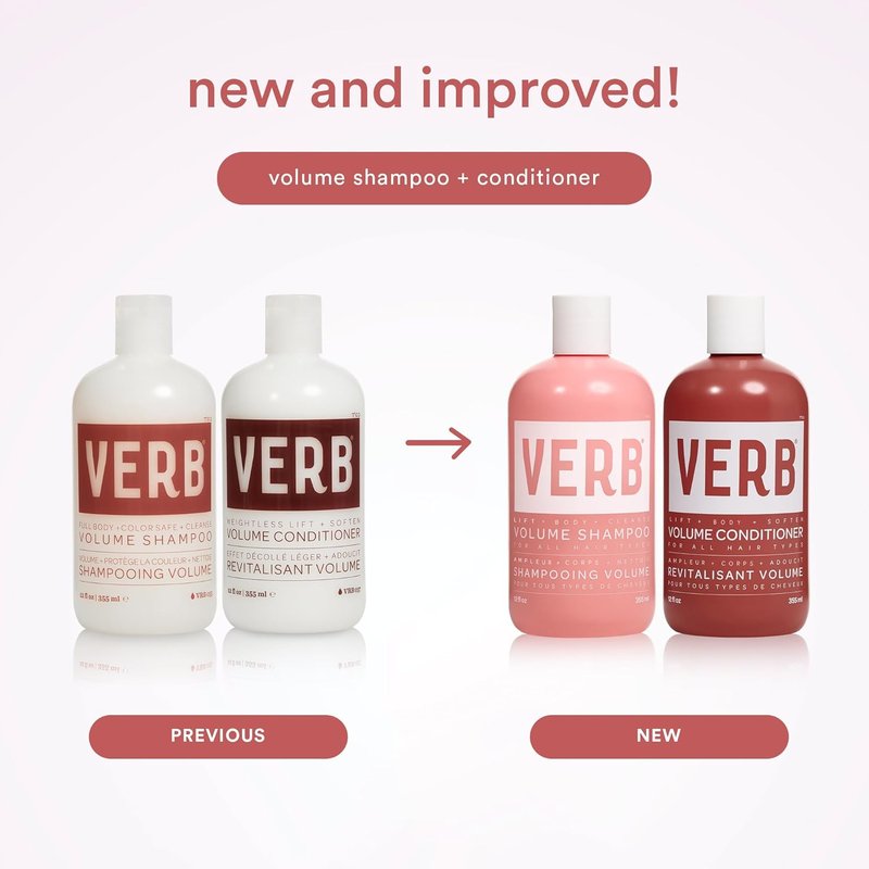 VERB Volume Shampoo & Conditioner Duo - Cleanses, Softens, and Lifts Flat Hair for Fullness