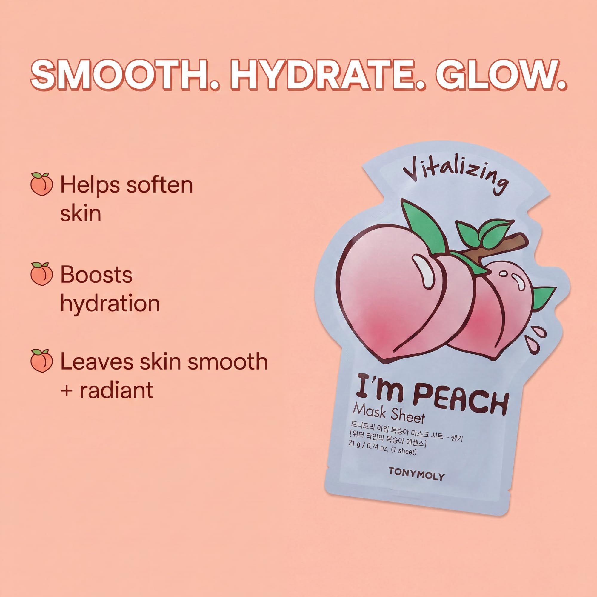 TONYMOLY Bright & Juicy Sheer Mask Set – 12 Pack Korean Hydrating Face Masks with Watermelon, Lemon & Peach, Brightening Skincare Gifts for Gift Baskets, Care Packages & Self-Care