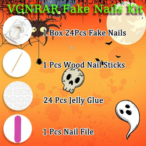 Halloween Press on Nails Short Almond False Nails Red Bloody & Horror Ghost Designs Halloween Fake Nails Glossy Full Cover Almond Nails Tips Stick on Nails for Women Gothic Holiday Nail Art 30Pcs