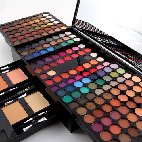 Pure Vie All-in-One Holiday Gift Makeup Set Essential Starter Bundle Include Eyeshadow Palette Lipgloss Concealer Blush Eyebrow Foundation Face Powder Eyeliner Pencil - Make up Kit for Women Full Kit
