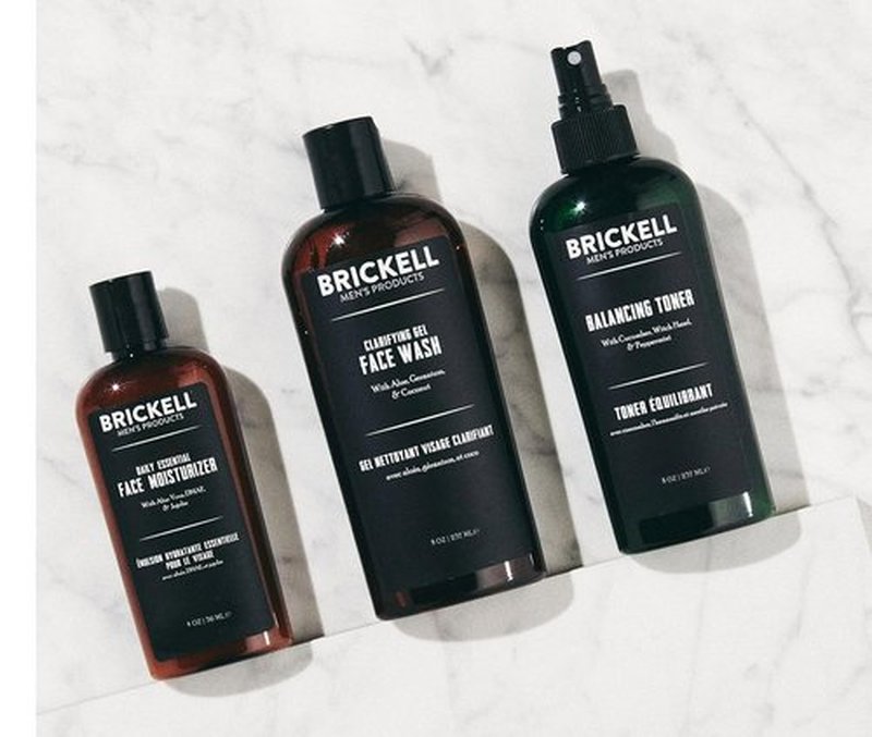 Brickell Men's Daily Face Cleanse Set - Gel Facial Wash, Alcohol-Free Toner & Moisturizer for Oily Skin