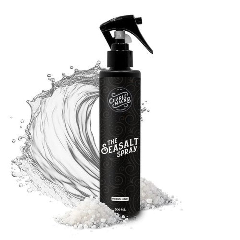 Charlemagne Sea Salt Spray for Men - Medium Hold, 6.76 fl oz/200ml, Pack of 1, Mediterranean Breeze - Sea Salt Hair Spray for Texture, Volume & Hold - Matte Finish Beachy Hair for Men & Women