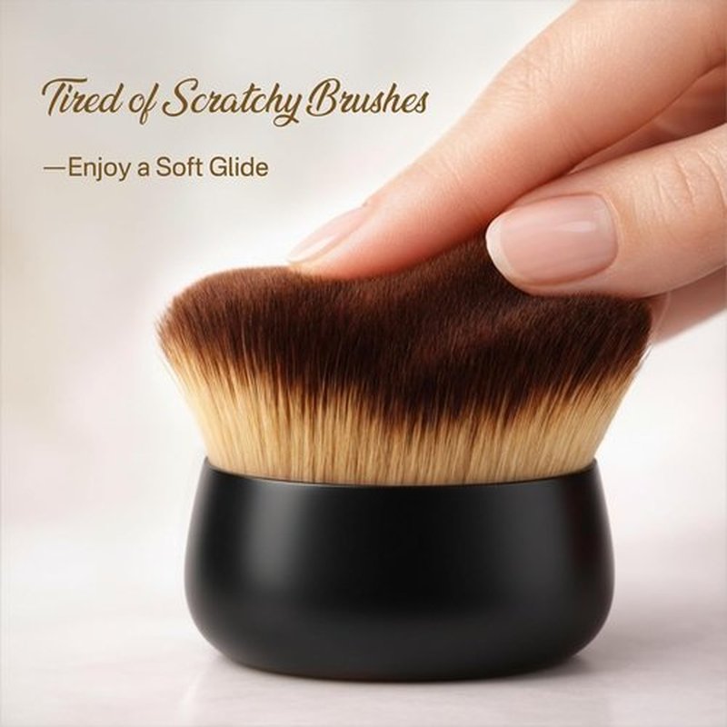Skiennix Kabuki Self Tanner Brush - Large Vegan Body Makeup Brush for Even Coverage | Soft, Dense & Ideal for Mousse, Lotion & Foam