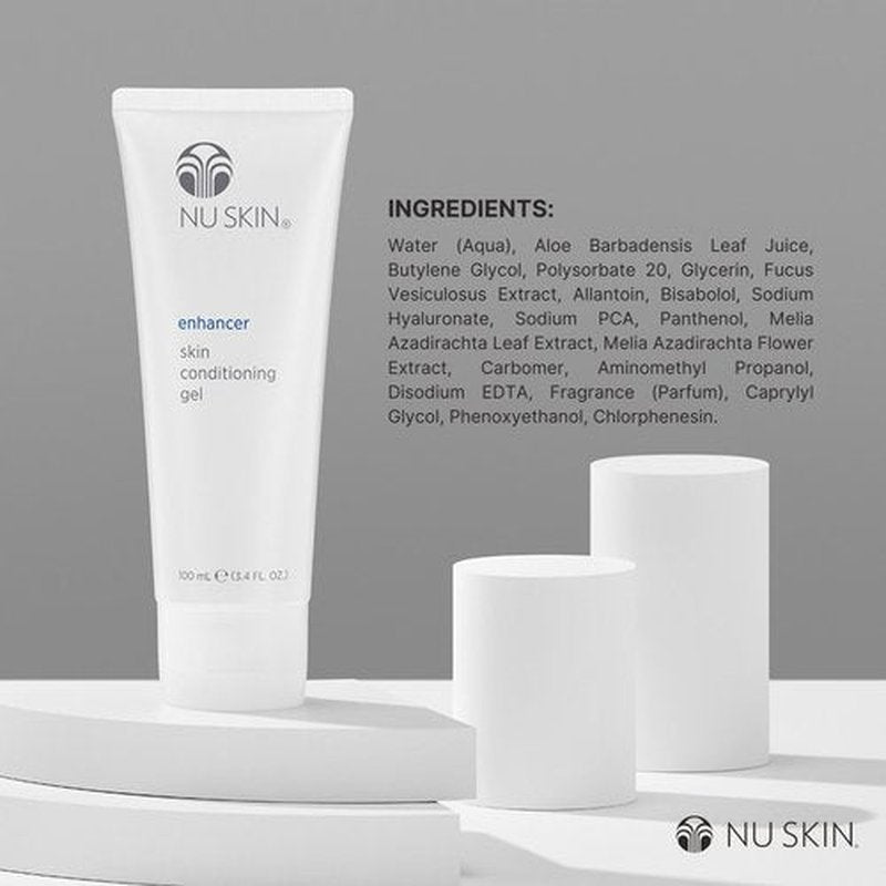 Nu Skin Enhancer Skin Conditioning Gel | Aloe Vera-Infused Soothing Formula for Ultimate Skin Comfort, Hydration, and Versatility in Skincare Routines | Lightweight Moisturizer | 3.4 Fl Oz | 2 Pack