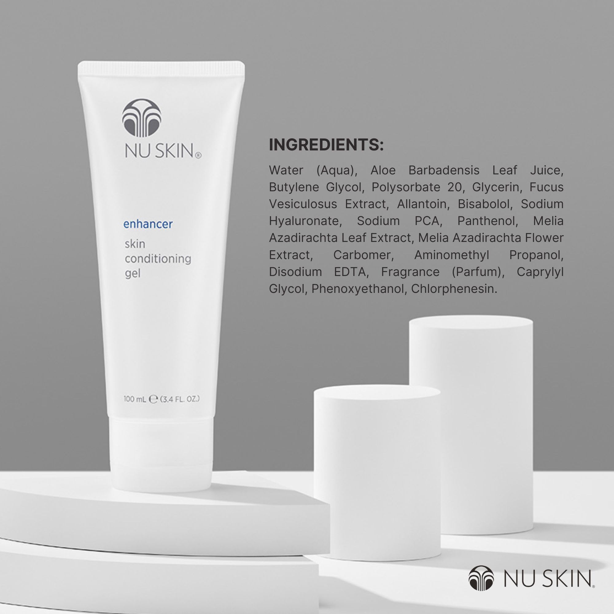 Nu Skin Enhancer Skin Conditioning Gel | Aloe Vera-Infused Soothing Formula for Ultimate Skin Comfort, Hydration, and Versatility in Skincare Routines | Lightweight Moisturizer | 3.4 Fl Oz | 2 Pack