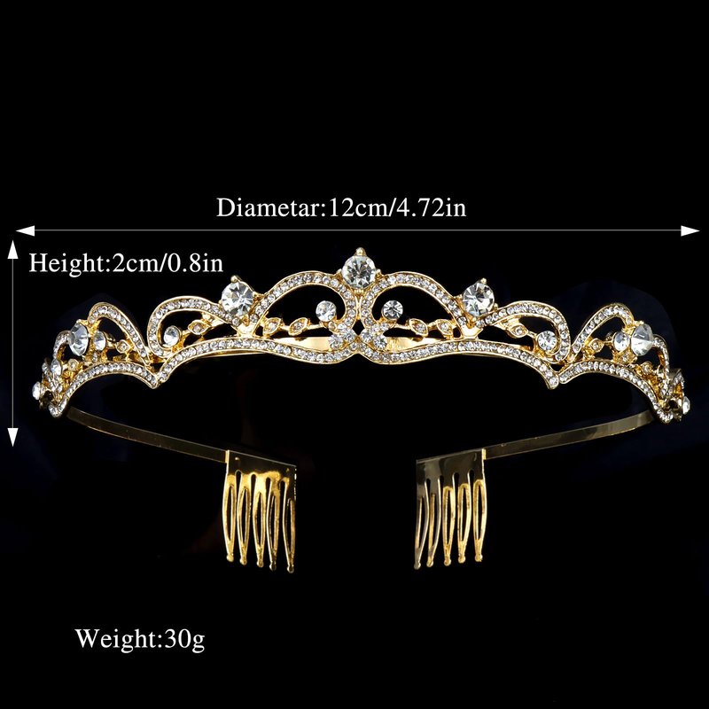 Vovii Gold Tiaras for Women, Gold Rhinestone Princess Crown Small Tiara for Women Halloween Costume Party Prom Bride Birthday