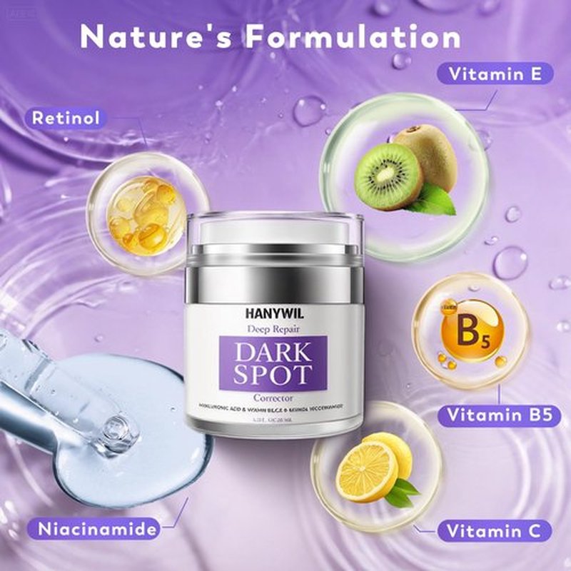 HANYWIL Dark Spot Remover for Face & Body, Remedy for Dark Spots with Natural Ingredients, Dark Spot Corrector Cream and Serum for Skin Care, Treats Freckles, Melasma, Sun Spots, Women & Men,1.7 Fl Oz