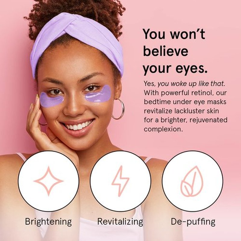 Grace & Stella Retinol Under Eye Patches - Hydrating Gel Masks for Puffy Eyes & Dark Circles | 24 Pairs (Purple)
