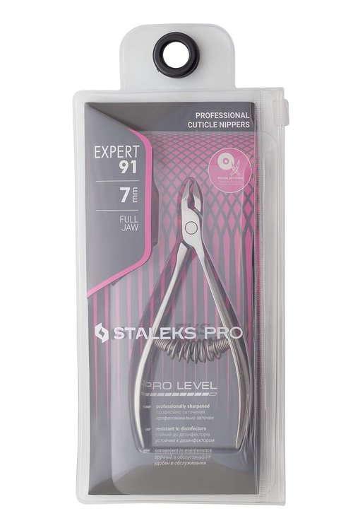STALEKS PRO Expert 91 7mm Professional Cuticle Nippers – Stainless Steel Skin Nippers for Manicure