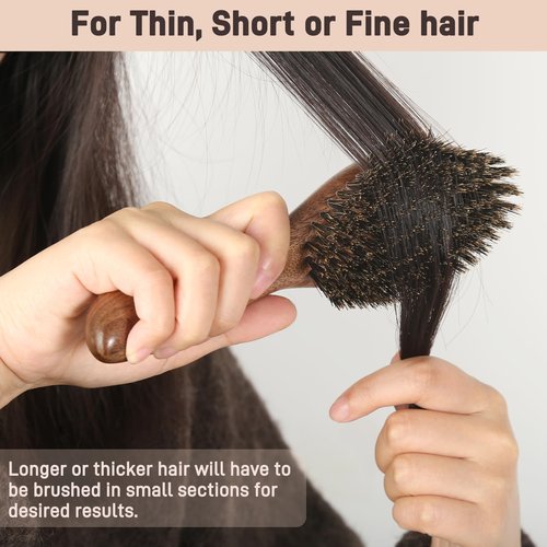 BESTOOL Hair Brush,Natural Walnut Wood & Boar Bristle Hair Brushes for Women Men and Kids to Enhance Shine and Texture,Slick Back Hairbrush for Thin,Fine and Medium Hair