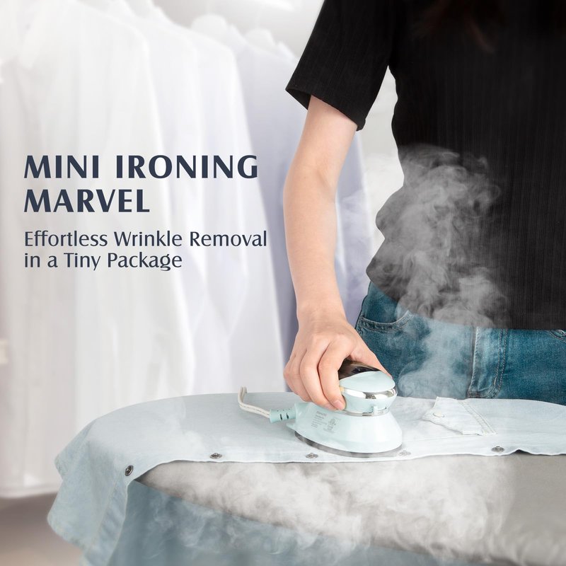 PIOMATIC Travel Iron Mini with Steam for Clothes with Dual Voltage, Portable Mini Ironing Machine with Non-Stick Soleplate, Small Iron for Sewing, Quilting and Handcraft