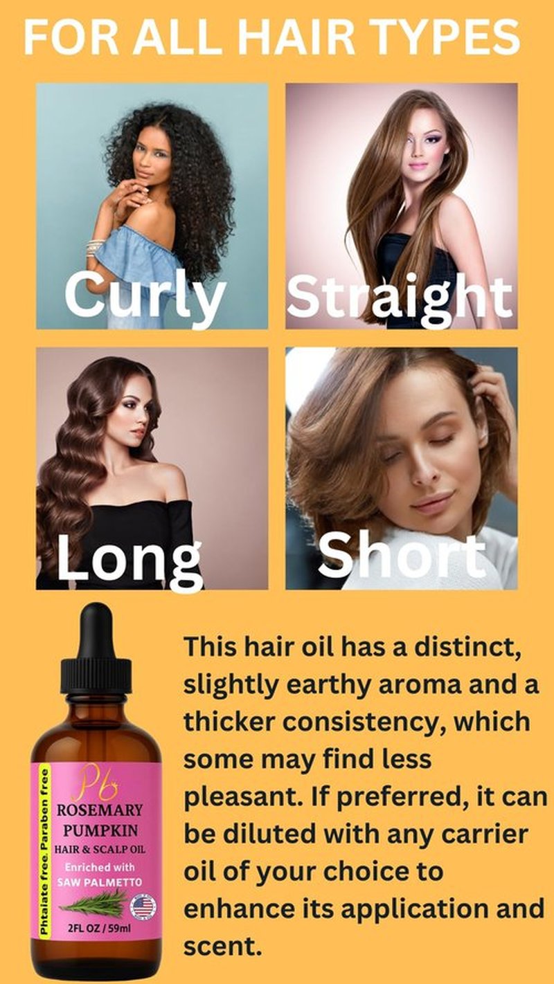 Pomberries Rosemary Oil for Hair Growth, Scalp & Fuller-Looking Hair | Blend with Pumpkin Seed, Saw Palmetto, Mint & Vitamin E | Rosemary & Mint Hair Oil | 2 fl oz