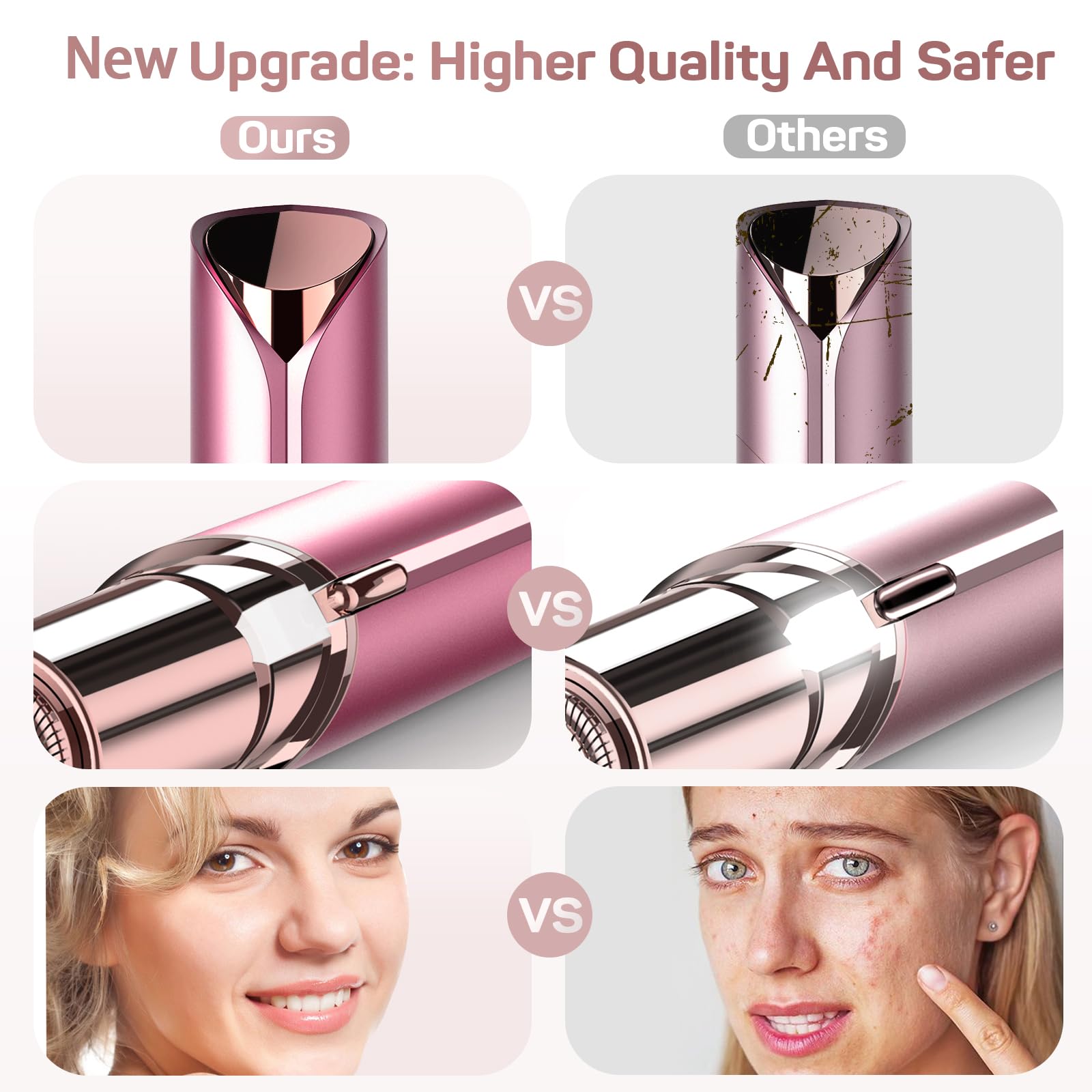 Facial Hair Removal for Women, Gurelax Facial Hair Remover, Electric Face Shaver, Painless Hair Removal Device for Lip, Chin with a Velvet Bag