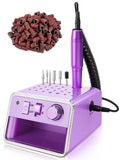 Subay Nail Drill Machine Electric File, Portable for Acrylic Gel Dip Powder Nails, Nail Drill Kit for Manicure Pedicure, Nail Set with Everything, Purple
